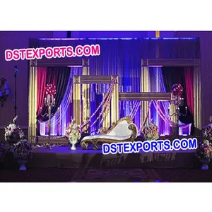 Beautiful <b>Wedding</b> Stage With Fiber <b>Frames</b> Muslim <b>Wedding</b> Stage Decoration New Style Backstage Decor - Product Image 1