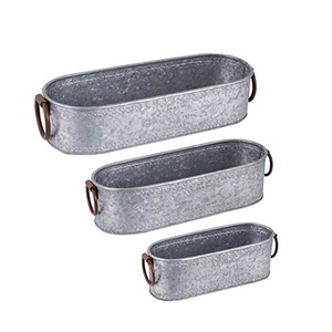 Caja de metal decorativa para ventana, jardineras de Metal galvanizado de estilo rústico para decoraciones de ventana para el hogar - Product Image 1