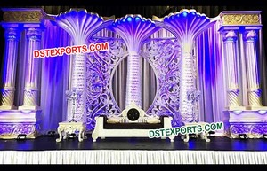 Ensemble de décoration de scène de mariage de style asiatique supérieur ensembles de scène de mariage en fibre décorée en cristal - Product Image 6