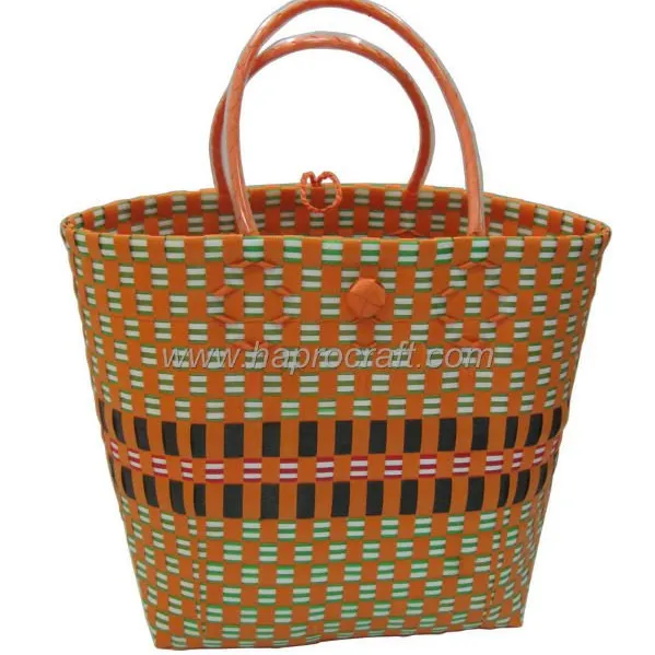 Made in Vietnam Handwoven PP Bolsa com fivela com multi cor e design para compras diárias (N 3592)