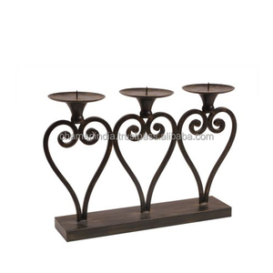 Bougeoirs en fer forgé noir, chandelier - Product Image 1