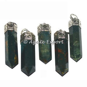 Pendentifs en agate, plaqués argent/or, design flèche classique - Product Image 1