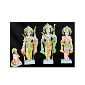 ที่สวยงามทำด้วยมือหินอ่อนสีขาวยืน Ram Darbar รูปปั้น - Product Image 1