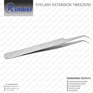 แหนบต่อขนตาแบบโค้งพร้อมปลายไฟเบอร์ทำจากสเตนเลสสตีลสำหรับมืออาชีพ - Product Image 4