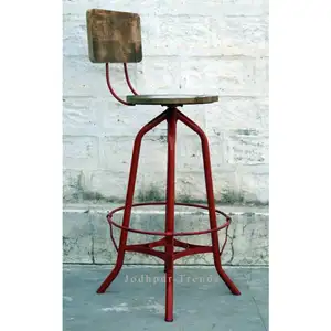 Creative iron high footrest bar stool chair american industrial retro high bar chair