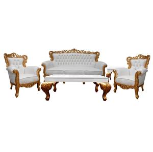 Juego de Sofás Clásico Barroco Dorado para Sala de Estar - Product Image 1