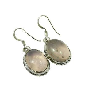 Pendientes de gota Vintage de Plata de Ley 925 de alta calidad, piedras preciosas de cuarzo rosa genuino, fiestas de moda para mujeres y niñas, venta al por mayor - Product Image 1