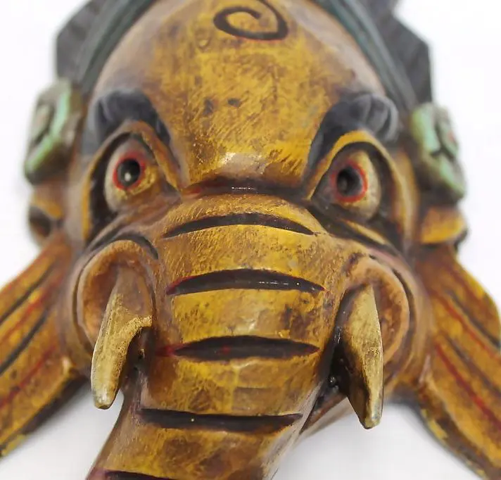 Handmade Wooden Mask Craft of Hindu Lord Ganesha Wall Hanging Handmade In Nepal| Best selling decoration item