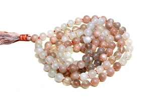 Gema Natural de alta calidad para meditación, piedra lunar de colores 108, collar de cuentas - Product Image 3