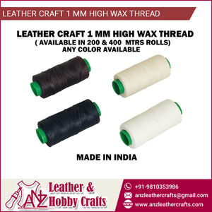 1.4MM High Wax Leather Craft <b>Thread</b> for Hand Stitching Sewing DIY Bags Shoes Saddlery OEM Bulk Supplier India Export Quality Rol - Product Image 1