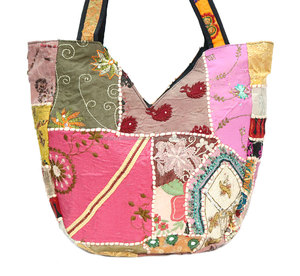Sac à main à design Patchwork indien pour femmes, besace de messager à bandoulière en coton Hippie, fourre-tout et de style tribal - Product Image 2