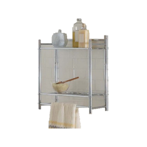 Industrial Design 2-Tier <b>Wall</b> <b>Mounted</b> Metal <b>Shelf</b> with Single Rail for Hotels and Apartments - Product Image 1