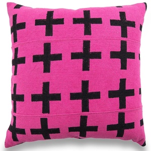 Hand Made Decorative Pillow African Inspired Mudcloth Indian Mud Cloth Cushion Pink cotton cushion <b>cover</b> Block printed cushion - Product Image 4