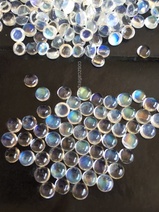 Piedra lunar de colores multicolor, piedra lunar de corte redondo suelto para anillo, colgante, joyería - Product Image 5