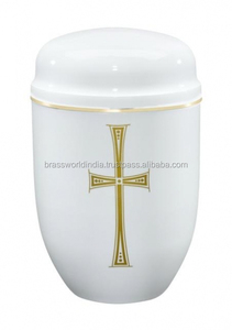เครื่องเผาศพเหล็กสีฟ้าข้ามโดย brassworld อินเดียอุปกรณ์งานศพ - Product Image 3