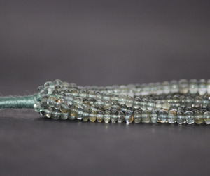 4mm 5mm Natural musgo aguamarina liso Rondelle cuentas de piedras preciosas cadena para joyería hacer collar pulsera en línea genuino - Product Image 1