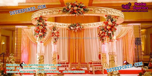 Mandap de fibra redonda para boda, conjunto de mandados dorados de diseño novedoso para boda india de EE. UU. - Product Image 5
