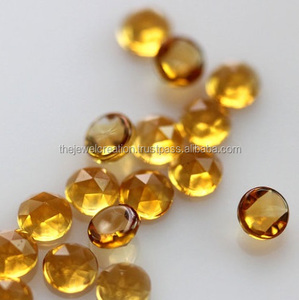 Citrino Natural de 6 mm, Corte Redondo en Forma de Rosa, Cabujón, Piedra Preciosa Suelta, Mayorista a Precio de Fábrica, Compre Directamente del Fabricante en la Tienda en Línea - Product Image 1