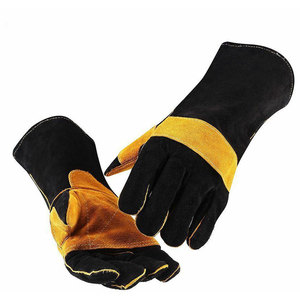 Guantes de soldadura de cuero de vaca de alta calidad, diseño de puño largo cálido para invierno para trabajo industrial, venta al por mayor disponible - Product Image 3