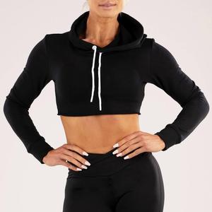 Sudadera con capucha corta de alta calidad para mujer con gimnasio Crop Sexy Ladies Sweatshirt para invierno Precio de logotipo personalizado - Product Image 2