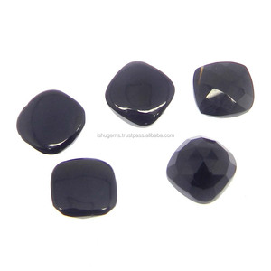Onyx noir naturel 8x8mm coussin Rose Cut Cab 1.82 Cts AA qualité pierre précieuse en vrac pour bijoux - Product Image 2
