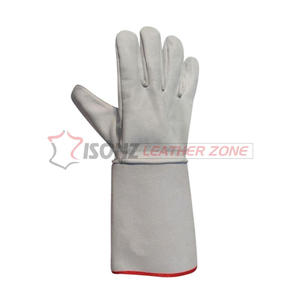 Gants de soudage en cuir de vachette en peau de chèvre certifiés CE anti-coupure anti-dérapant anti-impact anti-chaleur pour le travail à la main sécurité Mig - Product Image 4