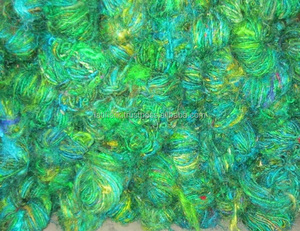 เส้นด้ายถักไหมพรมแบบศิลปะทำด้วยมือเส้นไหม100% ที่เป็นมิตรต่อสิ่งแวดล้อมผ้าดิบแบบส่าหรีถักลายแบบไม่ผ่านการย้อมย้อม - Product Image 3