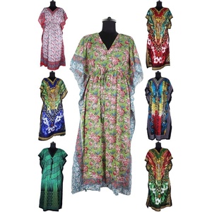 Caftán Largo y Vestido Maxi Elegante para Mujer, Venta al por Mayor 2025, Caftán Estampado a Mano, Caftán Indio Hecho a Mano, Abaya, Caftán Árabe - Product Image 1