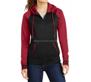 Sweats à capuche pour filles de haute qualité respirant et à capuche Street Wear couleur rouge unie pour l'hiver-vente en gros personnalisée - Product Image 3