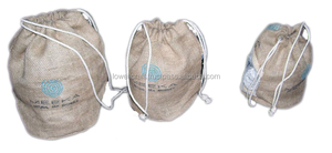 Sac à cordon en jute naturel avec fenêtre en filet 10x8 pouces, matériau en satin écologique biodégradable pour bijoux ou chaussures - Product Image 2