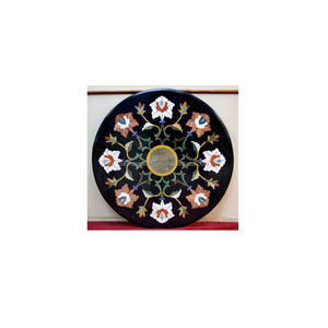 Table basse de style marbre noir Antique, avec incrustation, noir - Product Image 1