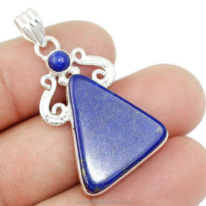 Vente en gros de collier pendentif en pierre lapis-lazuli bijoux pendentif en pierre précieuse lapis bleu de luxe OEM/ODM disponible fournisseur en gros - Product Image 5
