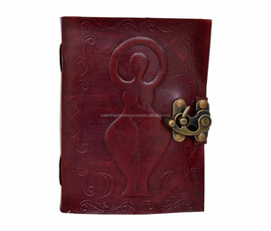 สมุดโน๊ตหนังแท้ลายนูนพร้อม A5 C-Lock แบบโบราณ - Product Image 2