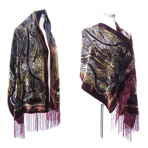 Outclass <b>Ladies</b> Velvet <b>Shawl</b> Embroidery Work Available - Product Image 3