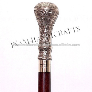 Bastón de madera con perilla de latón para caminar, diseño hecho a mano, Asa de latón - Product Image 2