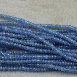 ลูกปัดหยกธรรมชาติพลอยเต็มสาระรอบหลวมสีฟ้าลูกปัดแฟชั่นเครื่องประดับสร้อยคอสร้อยข้อมือผู้หญิง - Product Image 5