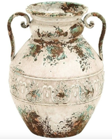 Vase à fleurs rond en fer de style classique vintage, de haute qualité, avec finition rouillée WB-002 pour la décoration de la maison