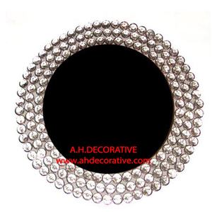 Placa de carga de Metal con borde de cristal, placa de cargador redondo de diseño único para sala de estar, hogar, cocina, placa decorada - Product Image 2