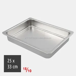 Eco Friendly INOX Stainless Steel 18/10 Rectangular Baking Tray 33cm by 25cm suitable for Oven