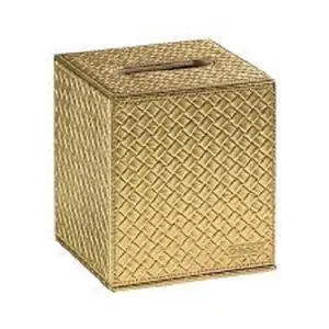 ชุบทองออกแบบกล่องทิชชูสีเทาสีแฟนซีการออกแบบใหม่หรูหราทันสมัยกล่องกระดาษทิชชู