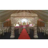 Porte d'entrée de mariage en Fiber dorée, maison blanche, décoration pour mariage