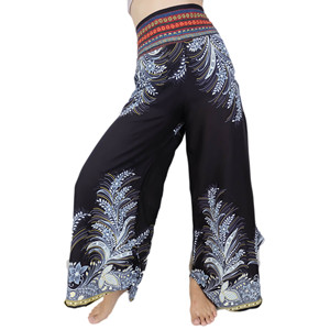 Delle donne di Stampa Del Modello Stampato <span class=keywords><strong>pantaloni</strong></span> <span class=keywords><strong>Lunghi</strong></span> <span class=keywords><strong>Palazzo</strong></span> <span class=keywords><strong>Pantaloni</strong></span> Larghi del Piedino - Product Image 2