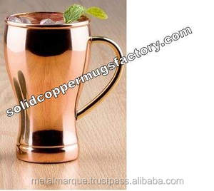Taza de Cerveza de Cobre Sólido de Diseño Moderno, Elegante y de Lujo, Accesorio Premium para Bares, Fiestas y Bodas - Product Image 2