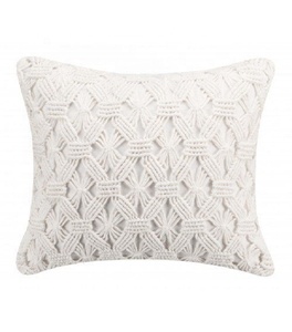 Funda de cojín de punto de algodón cuadrado de macramé hecha a mano, funda de almohada con patrón Vintage para el hogar, hotel, vendedor completo, fabricante - Product Image 2