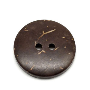 Botones de costura de carcasa de coco marrón, 2 agujeros, respetuosos con el medio ambiente, hechos en Tailandia - Product Image 1
