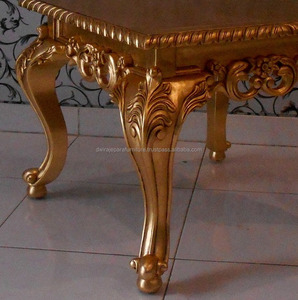 Meuble Table en bois sculpté classique Couleur or antique Style italien - Product Image 5