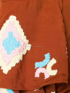 Boutique เสื้อผ้า Bohemian น่ารัก Ruffle รายละเอียดปักผู้หญิง High End แฟชั่นไหล่กระดุมคลาสสิกเสื้อ - Product Image 5