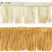 Sıcak satış dekoratif altın külçe püsküllü saçaklar toptan