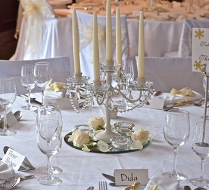 White <b>Candelabra</b> for Home Decoration Office Decoration Wedding Decoration - Product Image 1
