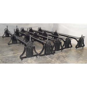 Tavolo da pranzo in metallo convertibile stile Vintage industriale stile americano Extra lungo rivettato mano sollevamento regolabile <span class=keywords><strong>mobili</strong></span> per la casa - Product Image 4